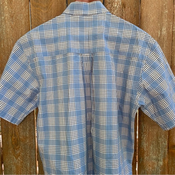 WRANGLER George Strait Men’s Blue White Plaid Short Sleeve Button Down Medium - Picture 5 of 7
